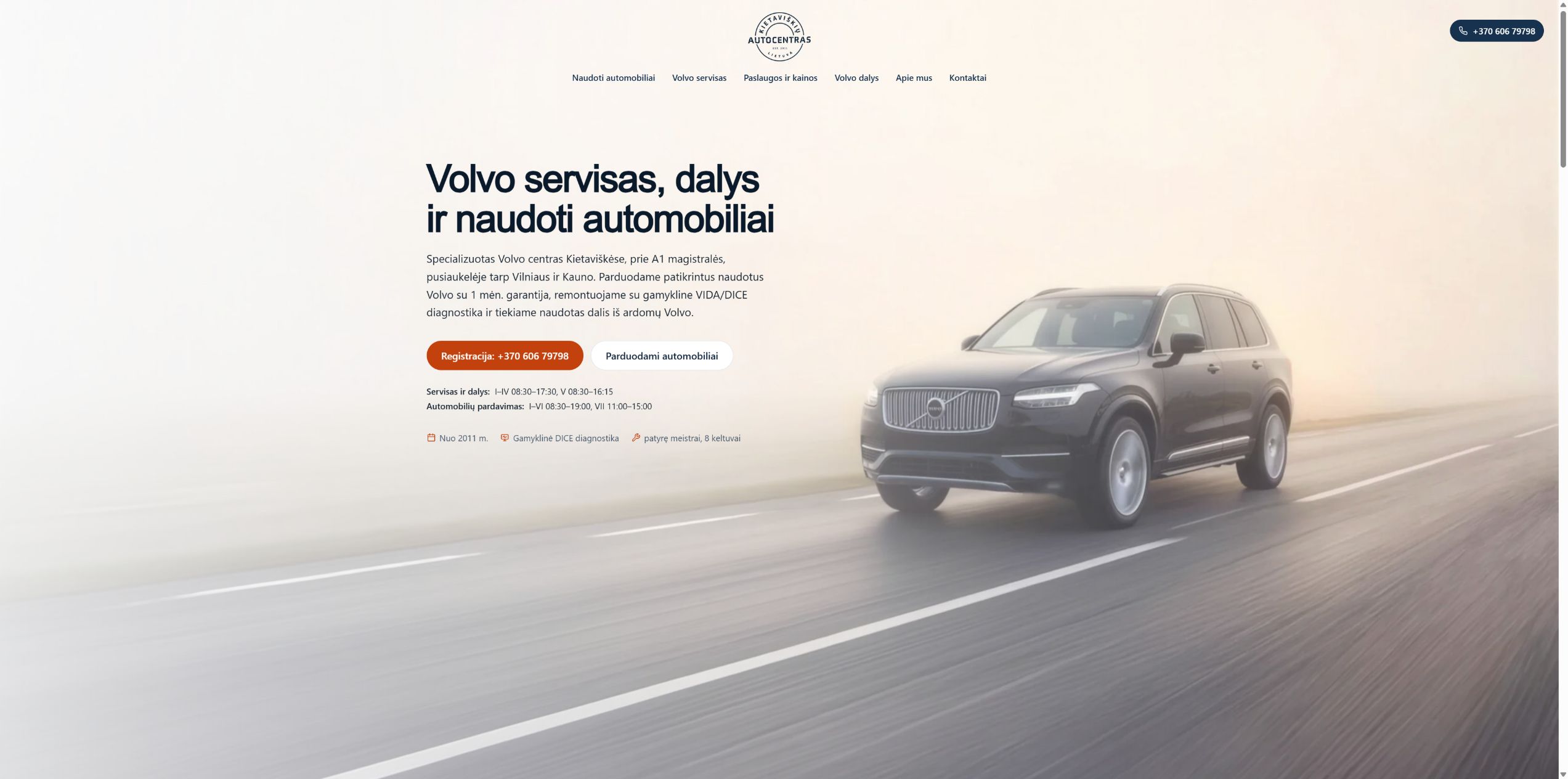 Kietaviškių autocentras pagrindinio puslapio peržiūra
